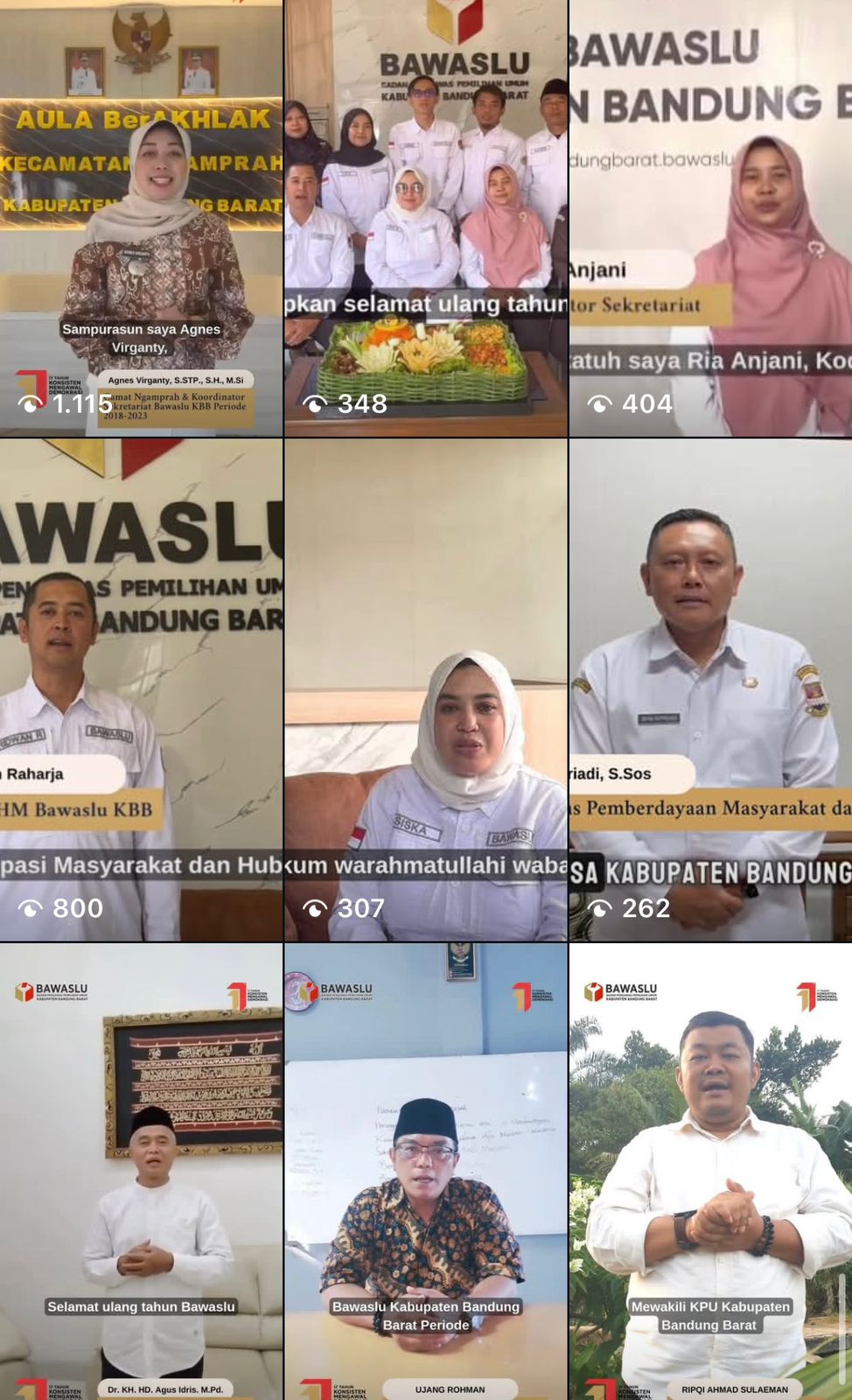 Stakeholder di KBB Berikan Ucapan dalam Rangka HUT ke-17 Bawaslu